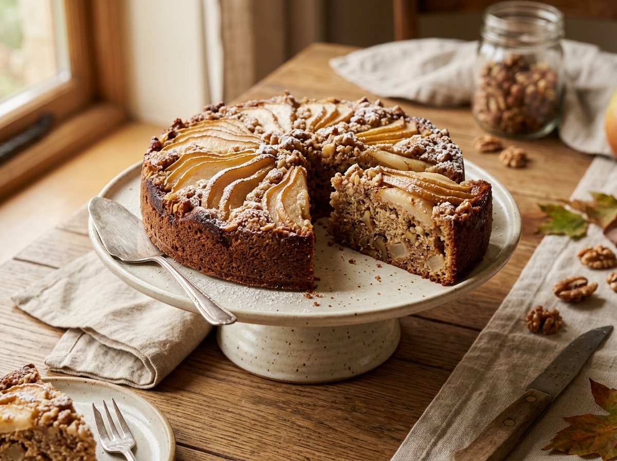 Pear & Walnut Cake