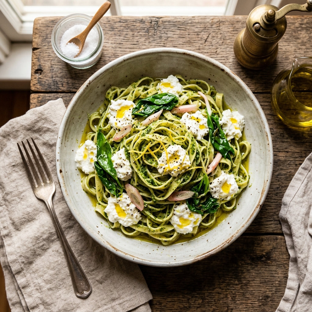 Ramp & Ricotta Pasta