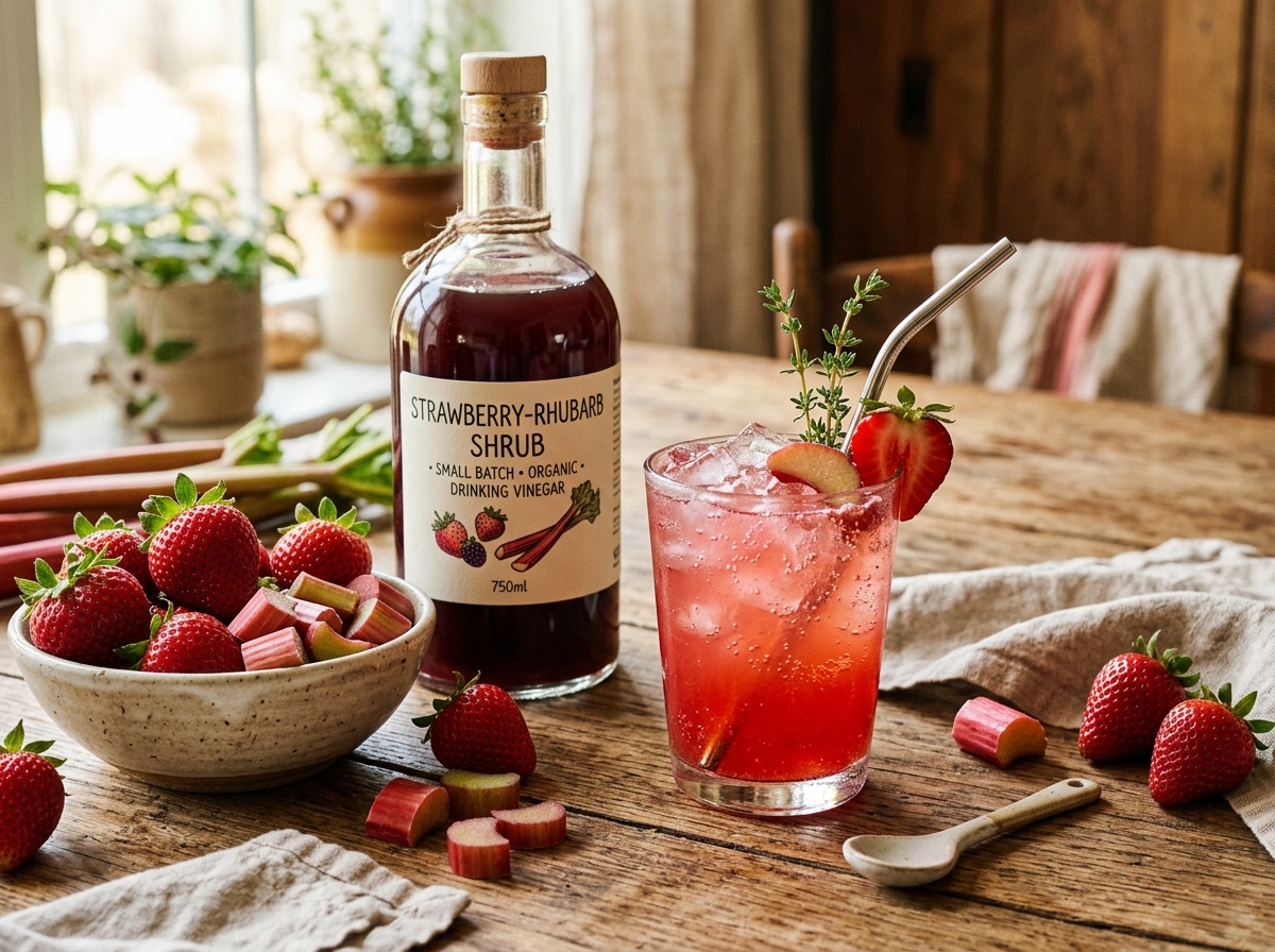 Strawberry-Rhubarb Shrub
