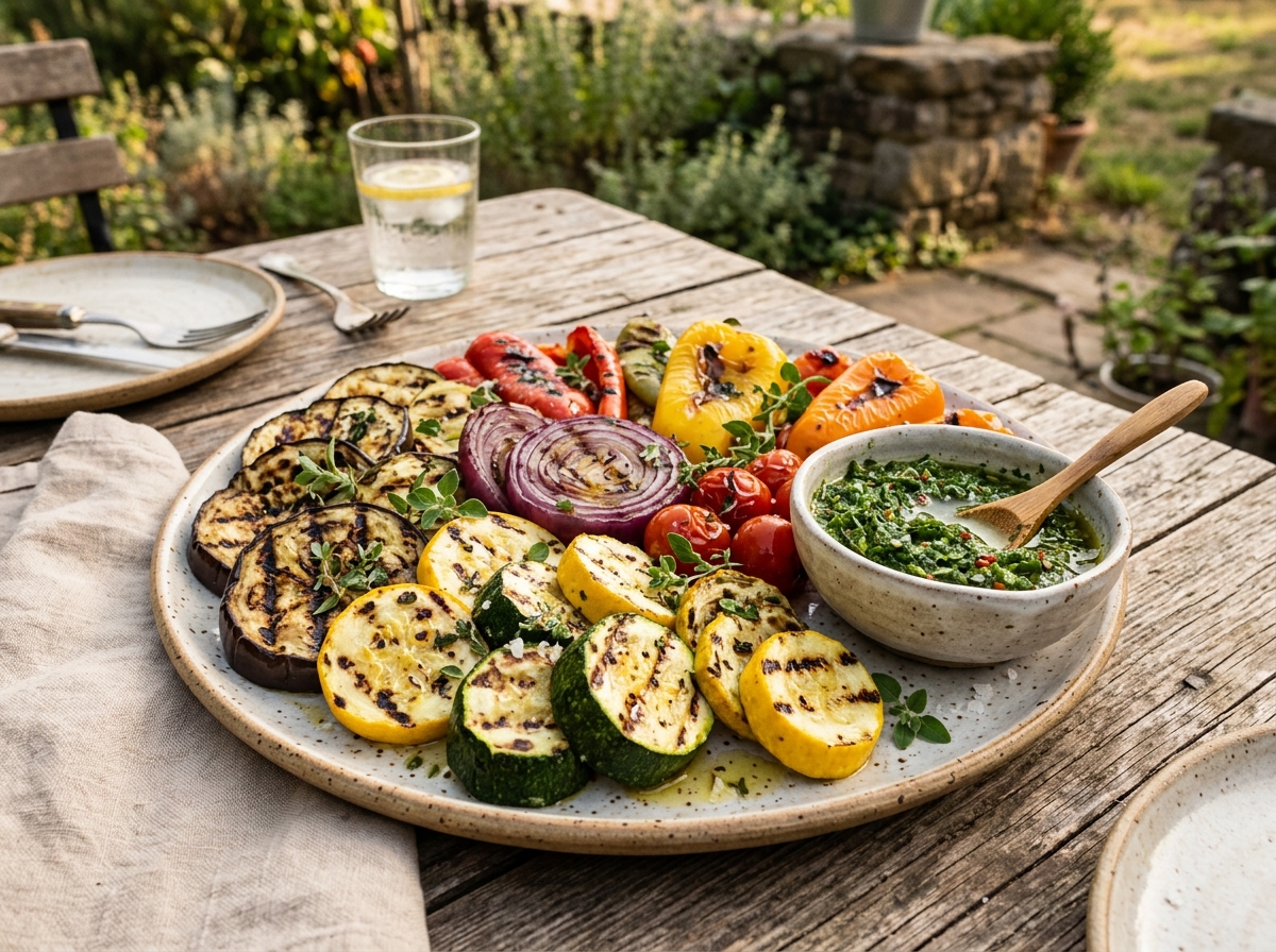 Grilled Vegetable Platter with Chimichurri