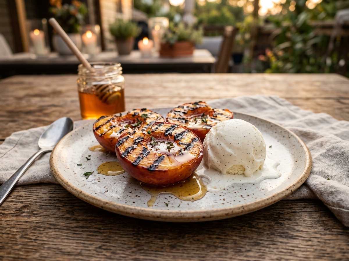 Grilled Peaches with Honey