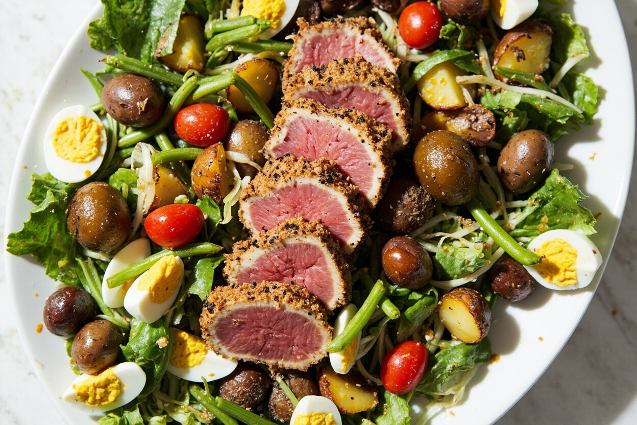 Lime-Crusted Ahi Tuna Niçoise