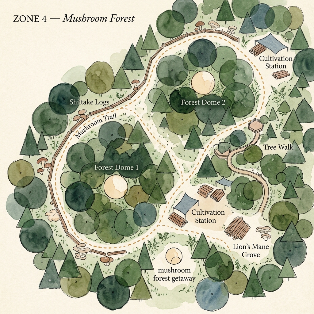 Mushroom Forest Watercolor